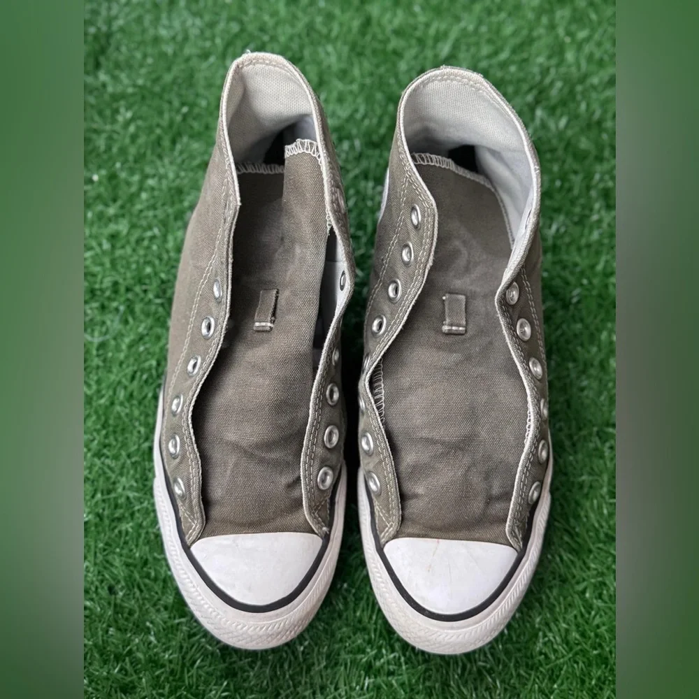Converse Unisex High-Top Sneakers in Olive‎ Green Size M-6.5 W-8.5 - Picture 7 of 7